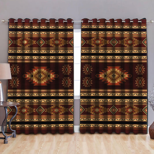 Native American Pattern Blackout Thermal Grommet Window Curtains Pi30052018