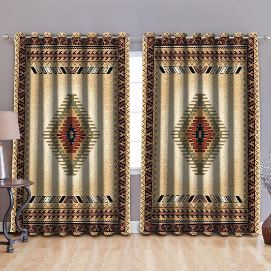 Native American Pattern Blackout Thermal Grommet Window Curtains Pi30052019