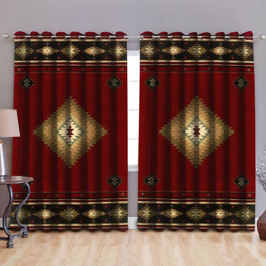 Native American Pattern Blackout Thermal Grommet Window Curtains Pi30052027