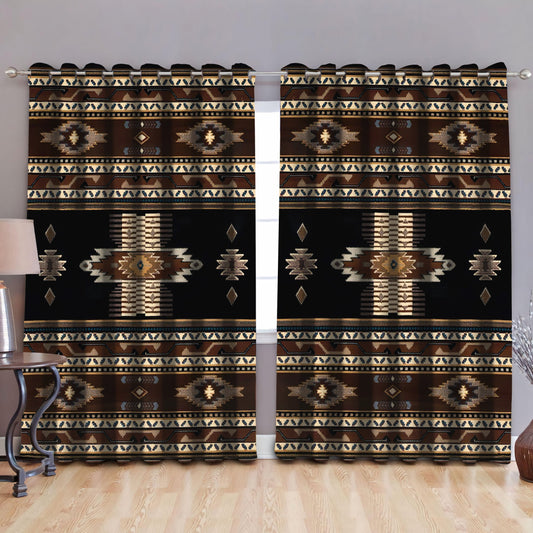 Native American Pattern Blackout Thermal Grommet Window Curtains Pi30052028