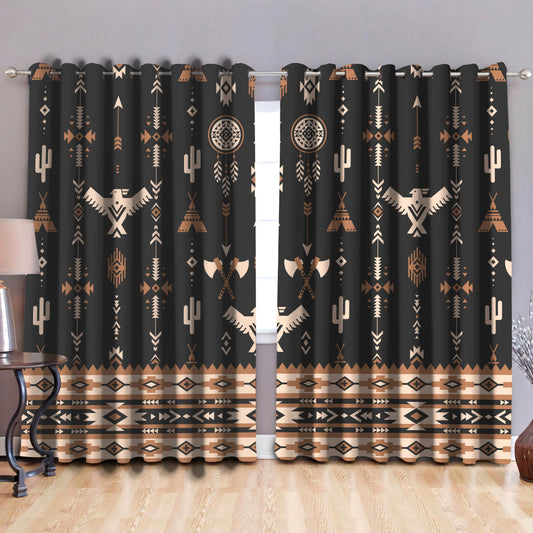 Native American Pattern Blackout Thermal Grommet Window Curtains Pi30052032