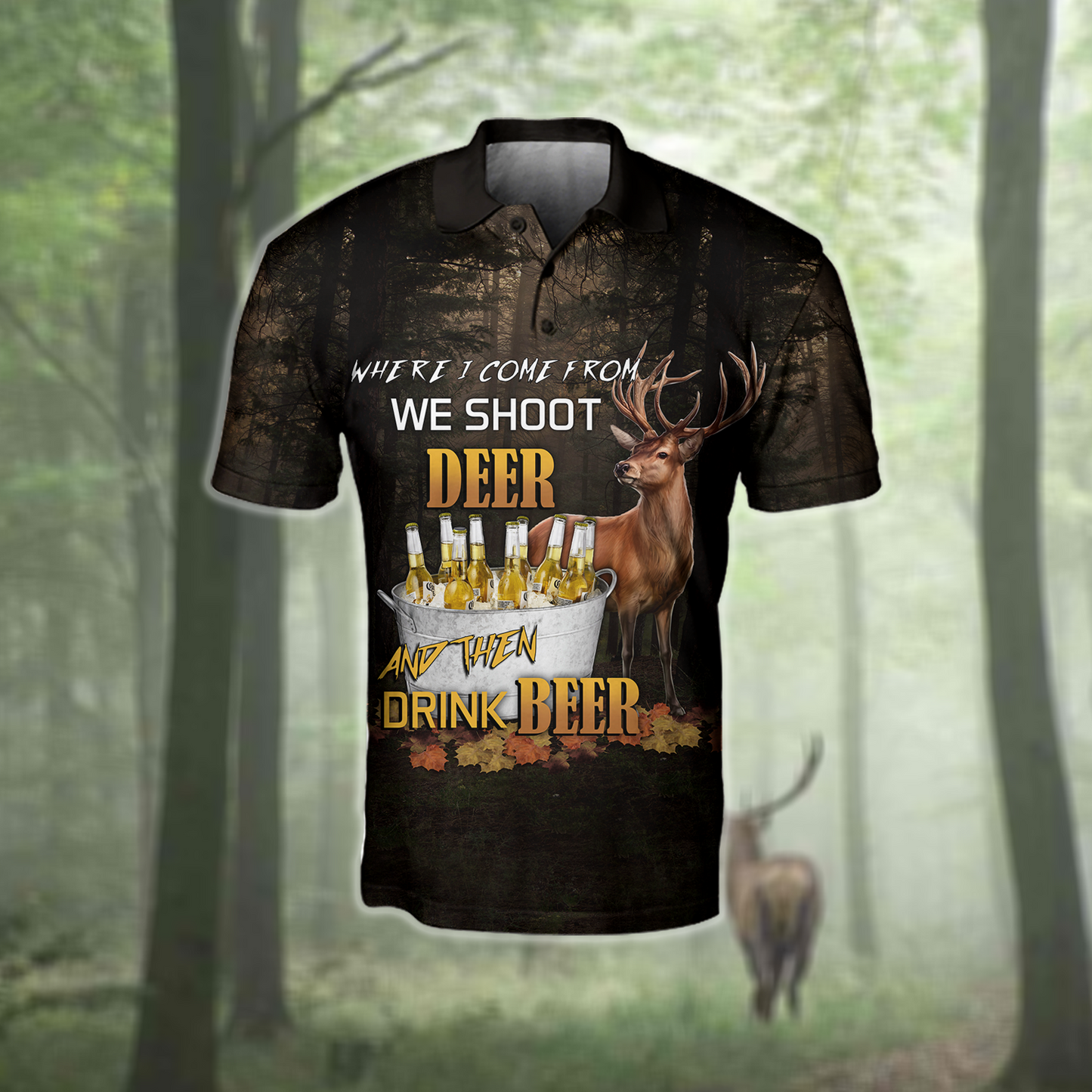 Hunting Deer and Drinking Beer 3D All Over Print Hoodie