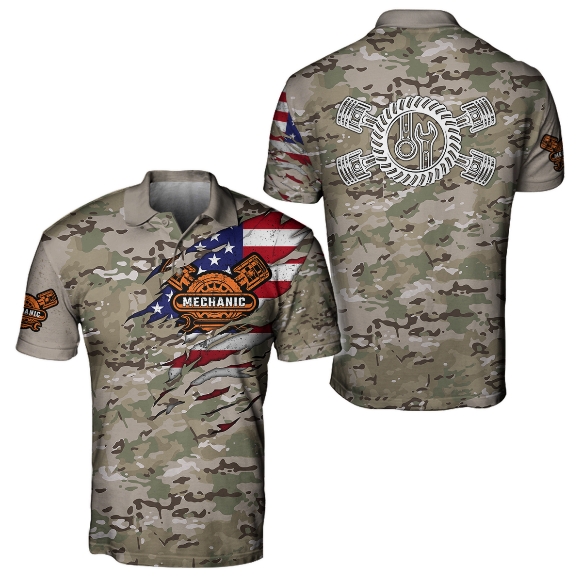 Mechanic Camo 3D All Over Printed Hoodie For Men and Women TN