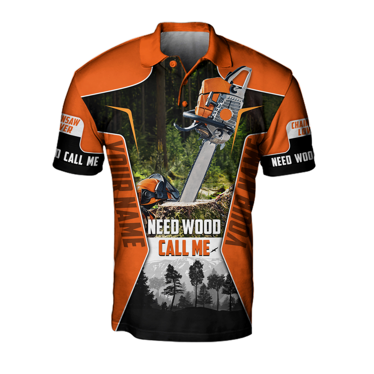 3D Chainsaw Logger Custom Name Unisex Shirts