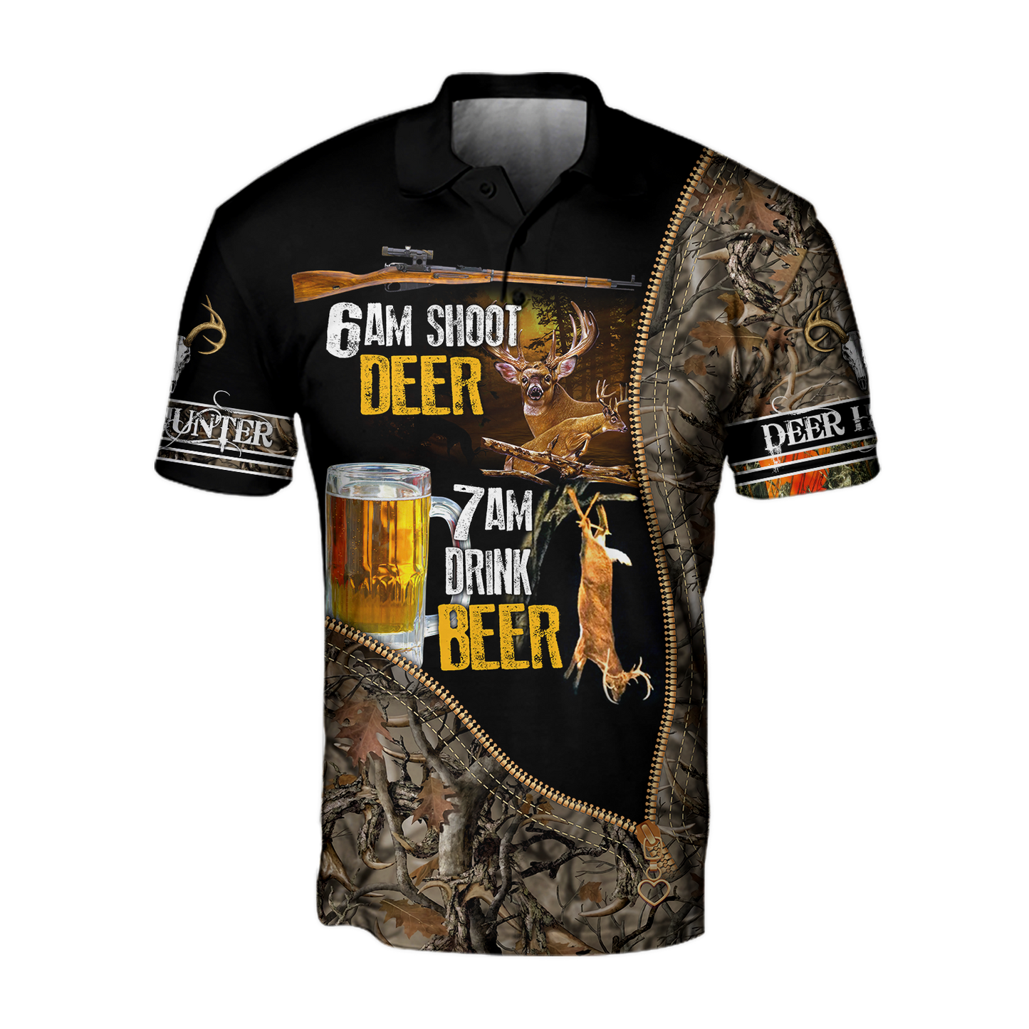 Premium Hunt Deer and Drink Beer Unisex Shirt