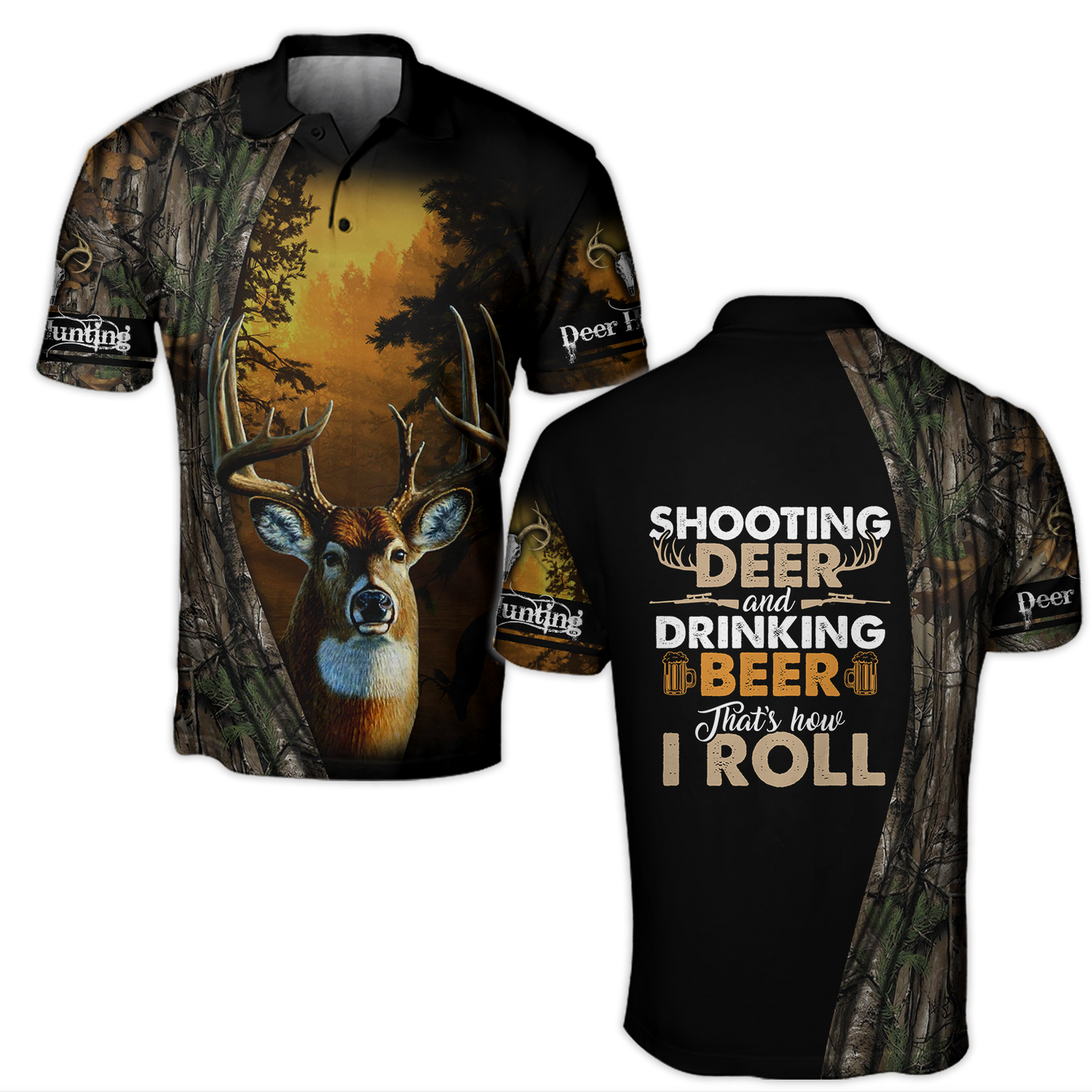 Hunting Deer and Drinking Beer 3D All Over Print Hoodie