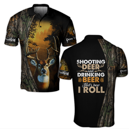 Hunting Deer and Drinking Beer 3D All Over Print Hoodie