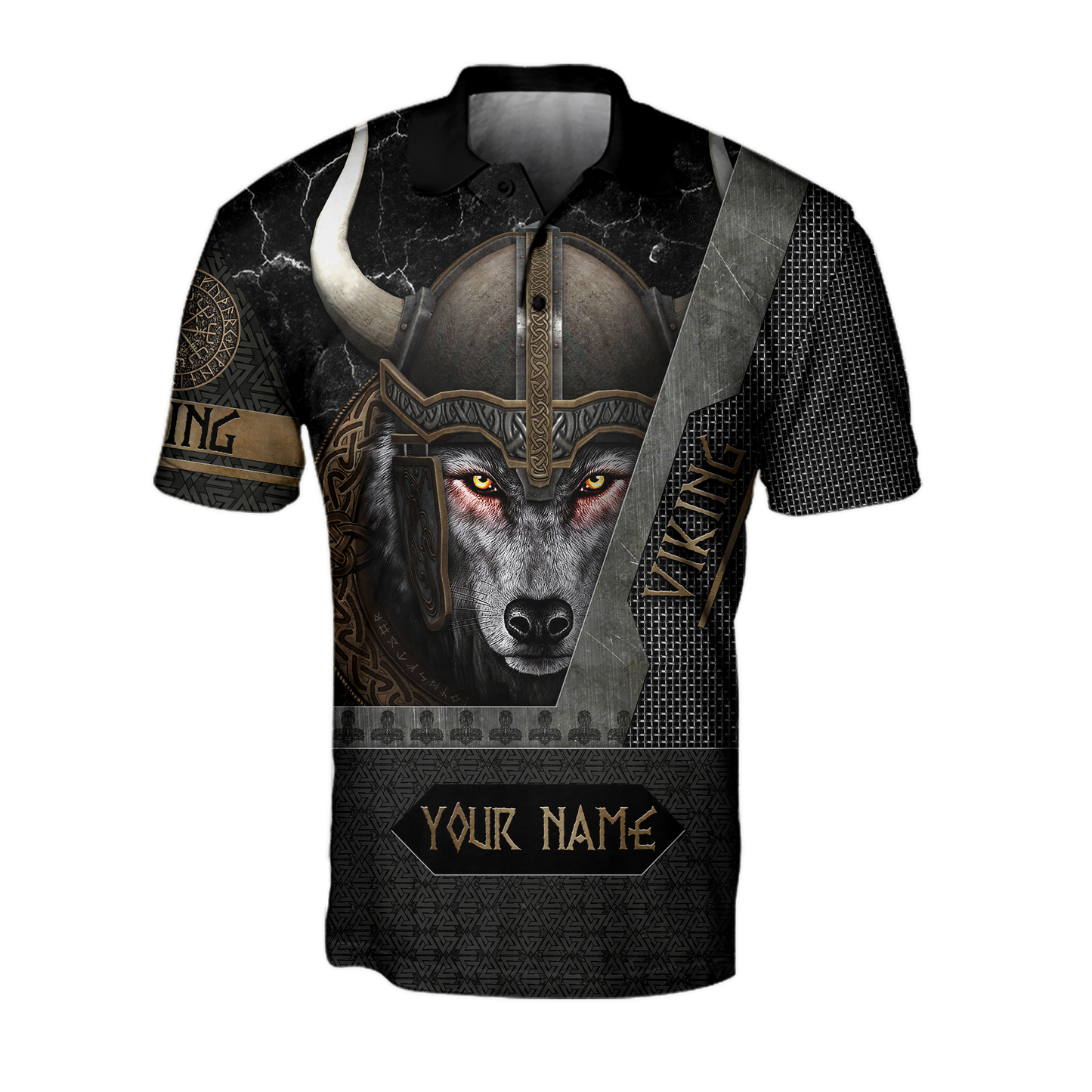 Custom Name Viking Wolf Warrior 3D All Over Printed Shirt for Men and Women