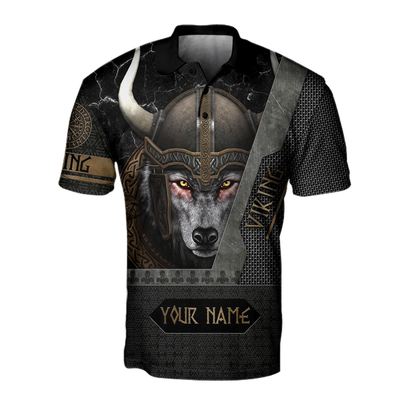 Custom Name Viking Wolf Warrior 3D All Over Printed Shirt for Men and Women