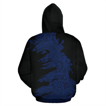 Polynesian Hoodie Painting Blue HC2902 - Amaze Style™-Apparel