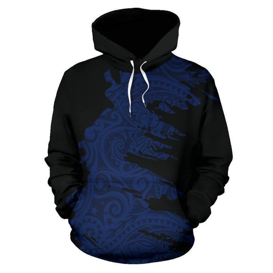 Polynesian Hoodie Painting Blue HC2902 - Amaze Style™-Apparel