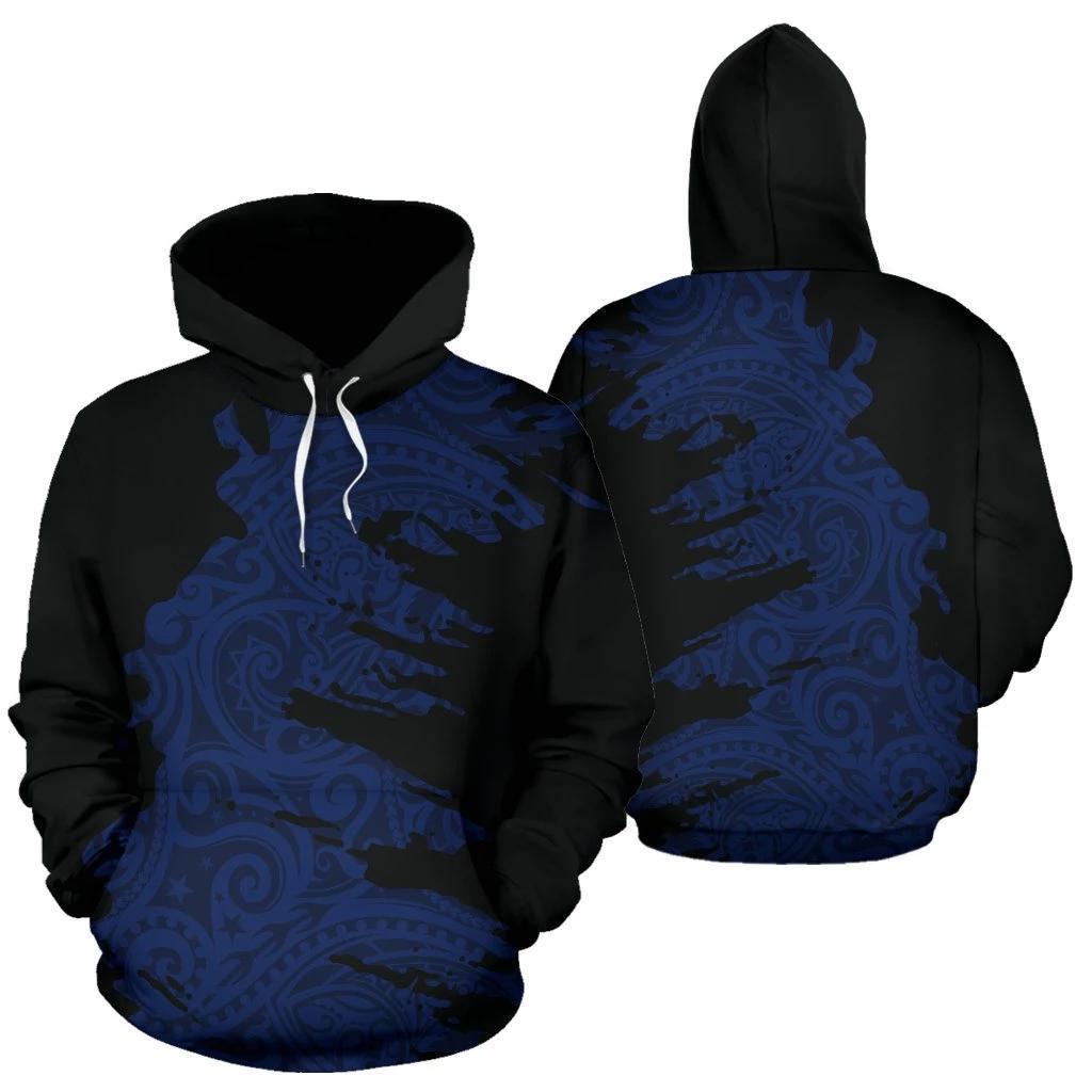 Polynesian Hoodie Painting Blue HC2902 - Amaze Style™-Apparel