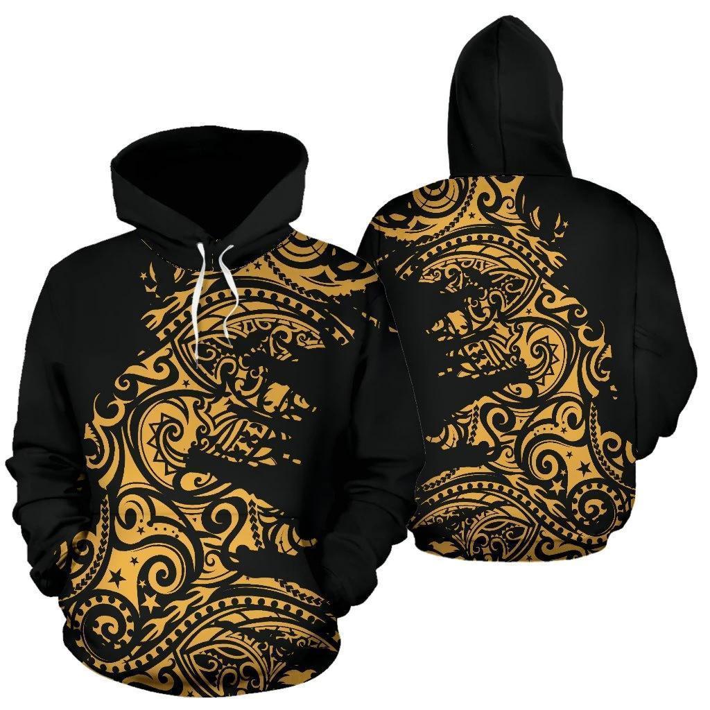 Polynesian Hoodie Painting Gold HC2901 - Amaze Style™-Apparel