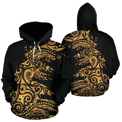 Polynesian Hoodie Painting Gold HC2901 - Amaze Style™-Apparel