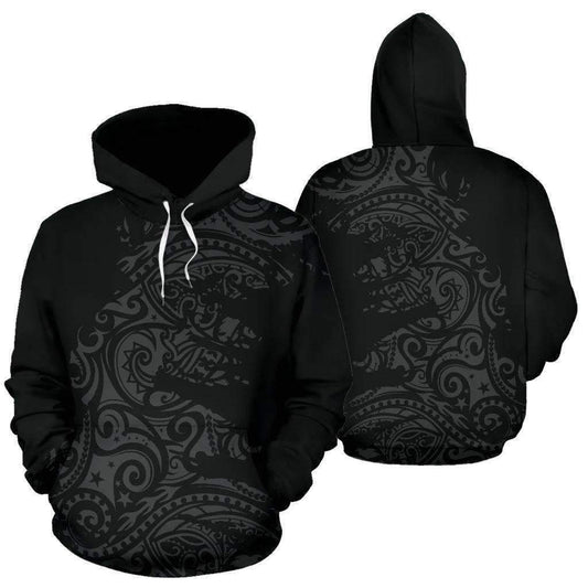 Polynesian Hoodie Painting Grey HC2903 - Amaze Style™-Apparel