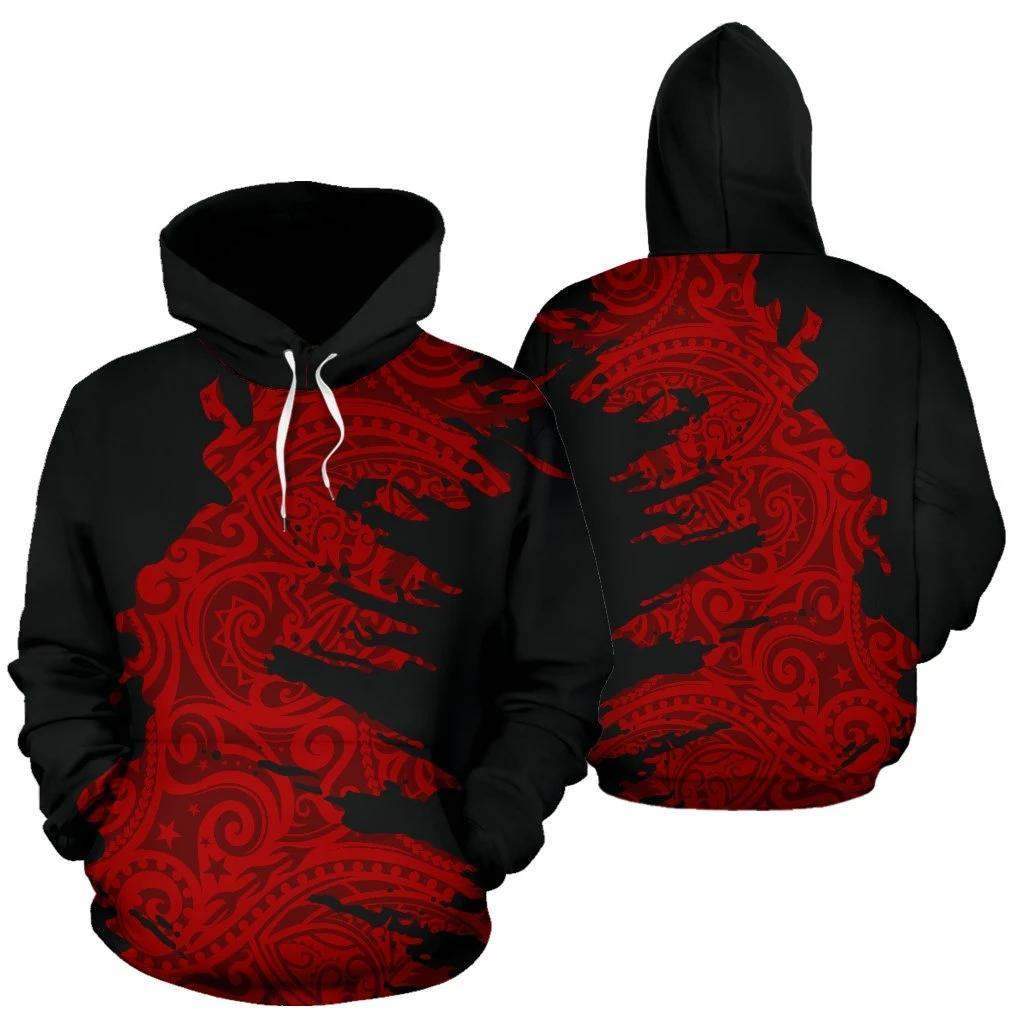 Polynesian Hoodie Painting Red HC2904 - Amaze Style™-Apparel