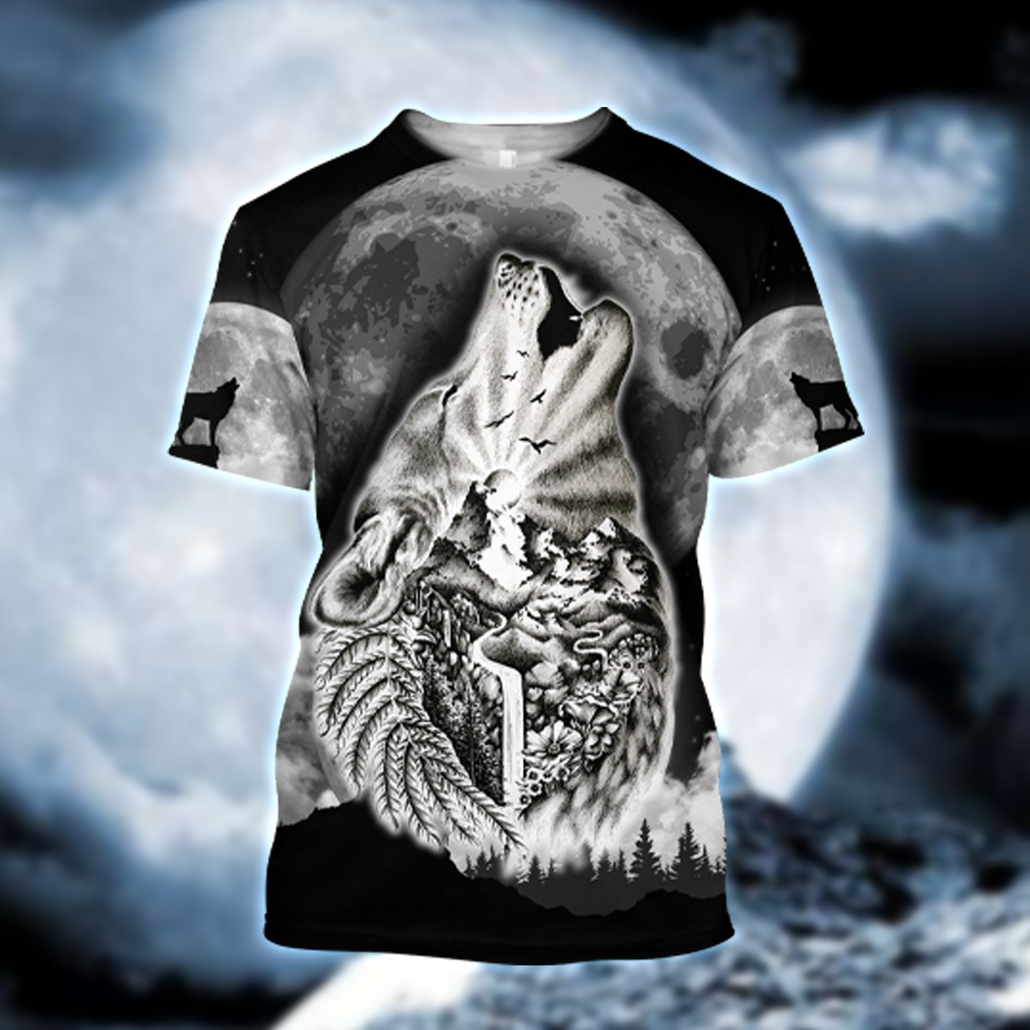 Wolf Spirit Tattoo Style 3D All Over Printed Hoodie Shirt by SUN QB05302002