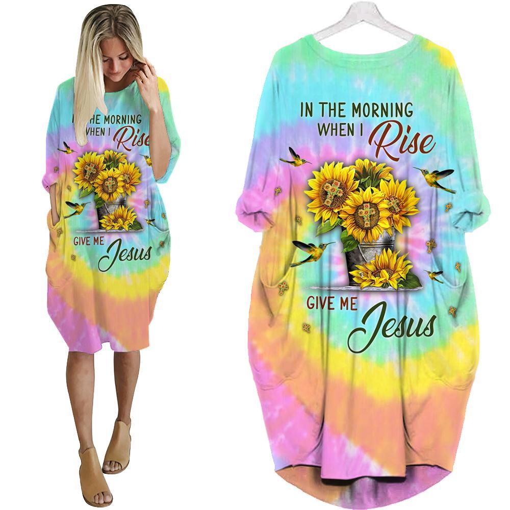 In The Morning When I Rise Give Me Jesus Batwing Pocket Dress QB06242001