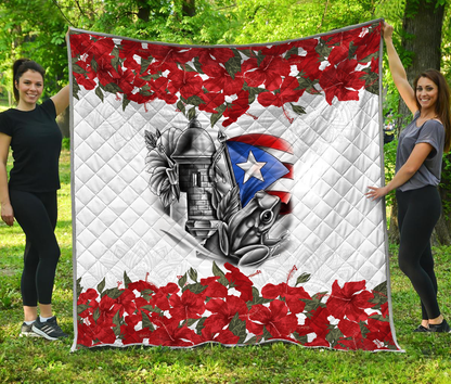 Maga Flower Puerto Rico Quilt Blanket