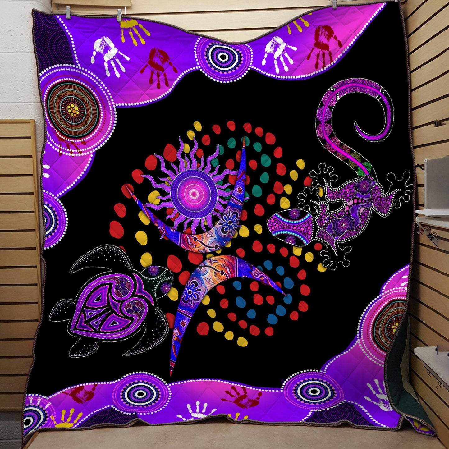 Aboriginal Naidoc Week 2021 Best Purple Turtle Lizard Quilt