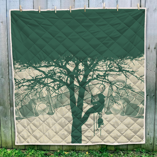 Premium All Over Printed Arborist Logger Lumberjack Chainsaw Climbing Tree Quilt MEI