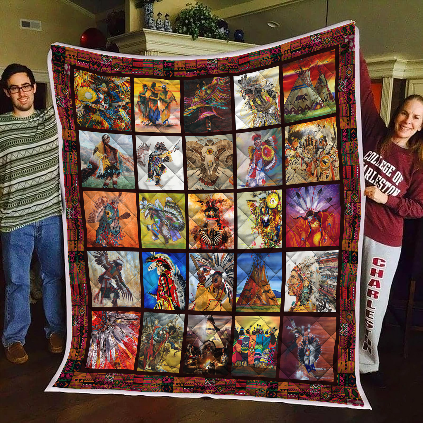 Native American Pow Wow 3D All Over Printed Quilt