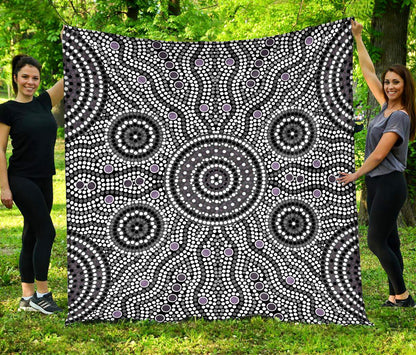 Aboriginal Decors Australian Gifts Grey Circle Dots Quilt