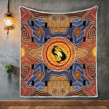 Aboriginal Decors Australian Gifts Kangaroos Yinyang Quilt