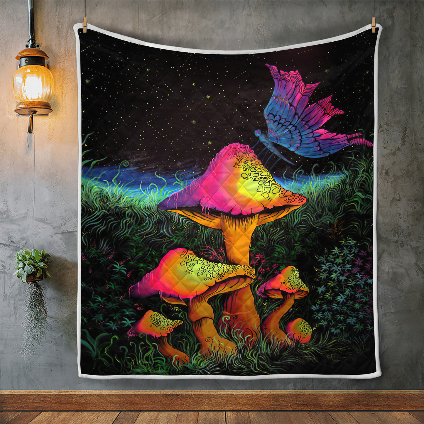 Mushroom 3D All Over Printed Quilt
