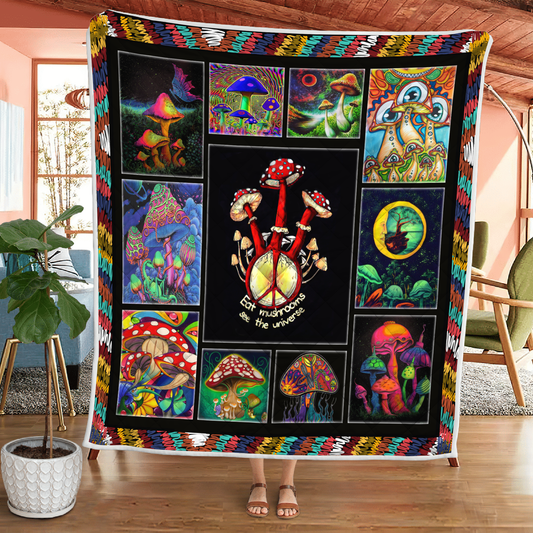 Mushroom 3D All Over Printed Quilt