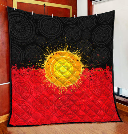 Aboriginal Decors Australian Gifts Flag The Sun Quilt