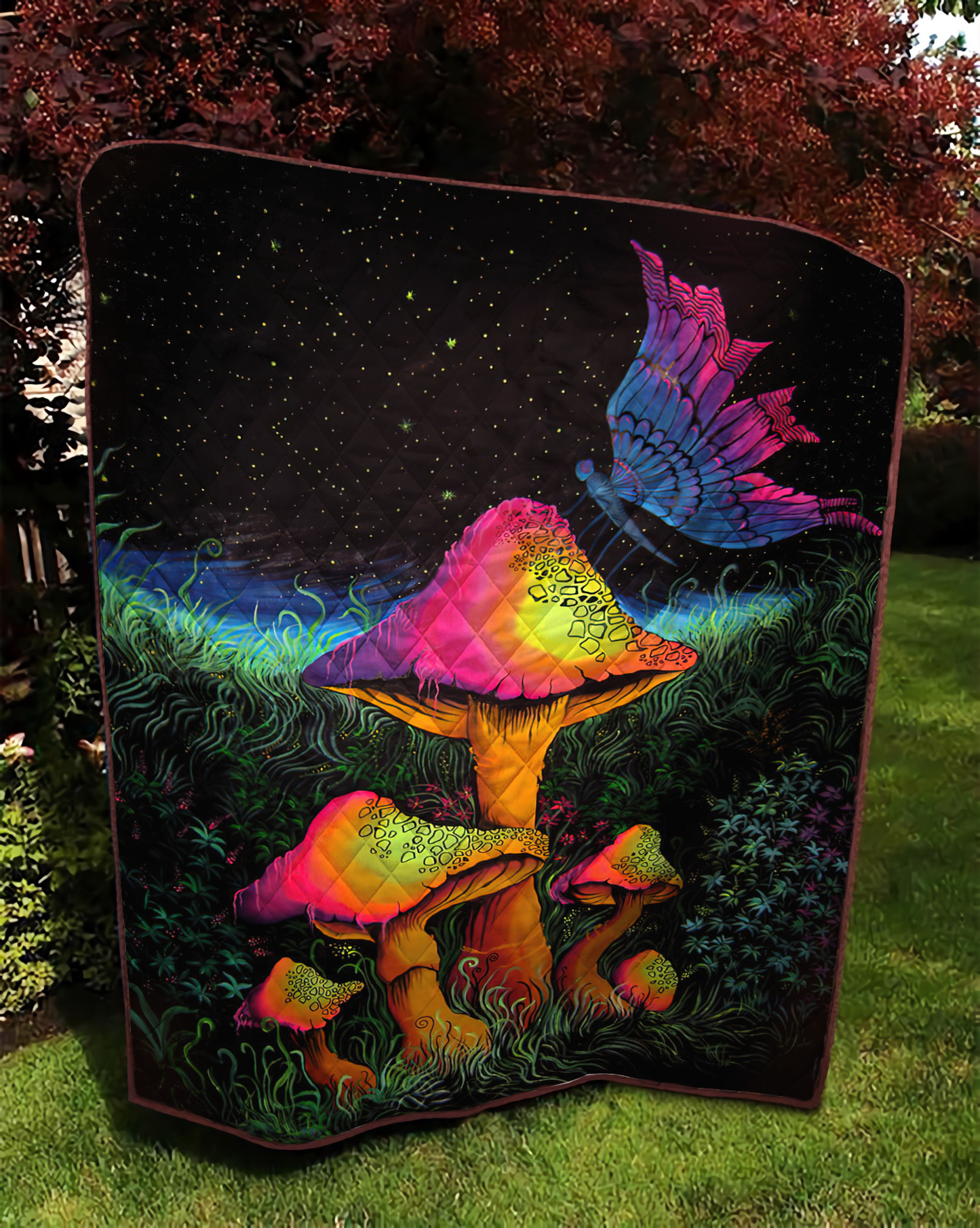 Mushroom 3D All Over Printed Quilt