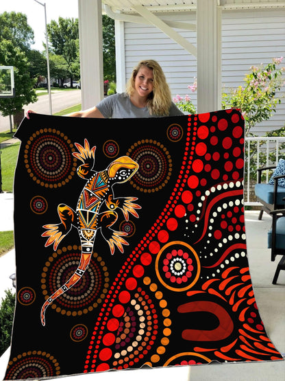 Aboriginal Decors Australian Gifts Lizard Sun Style Quilt