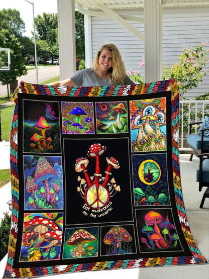 Mushroom 3D All Over Printed Quilt