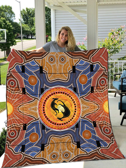 Aboriginal Decors Australian Gifts Kangaroos Yinyang Quilt