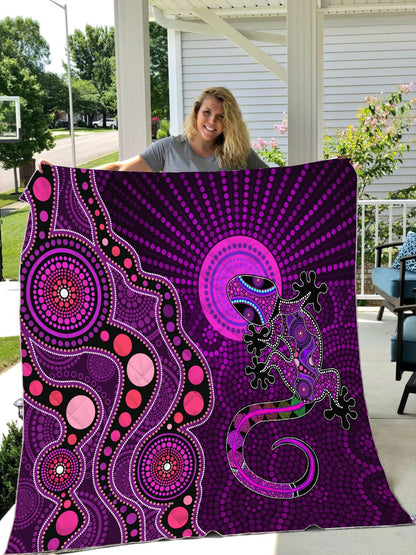 Aboriginal Decors Australian Gifts Purple Lizard Sun Quilt