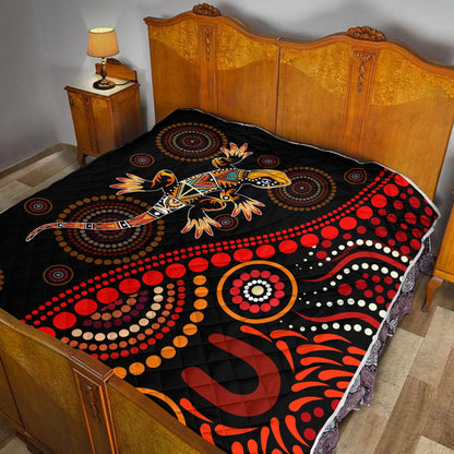 Aboriginal Decors Australian Gifts Lizard Sun Style Quilt