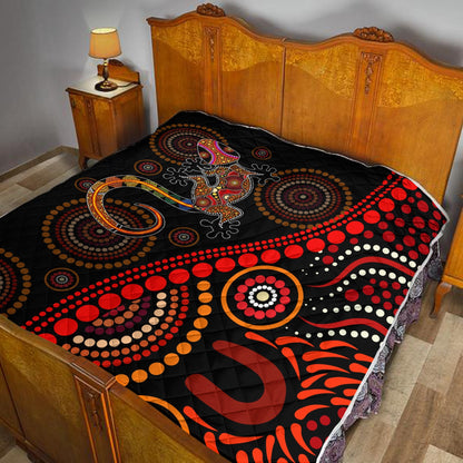Aboriginal Decors Australian Gifts Lizard Sun Style Quilt