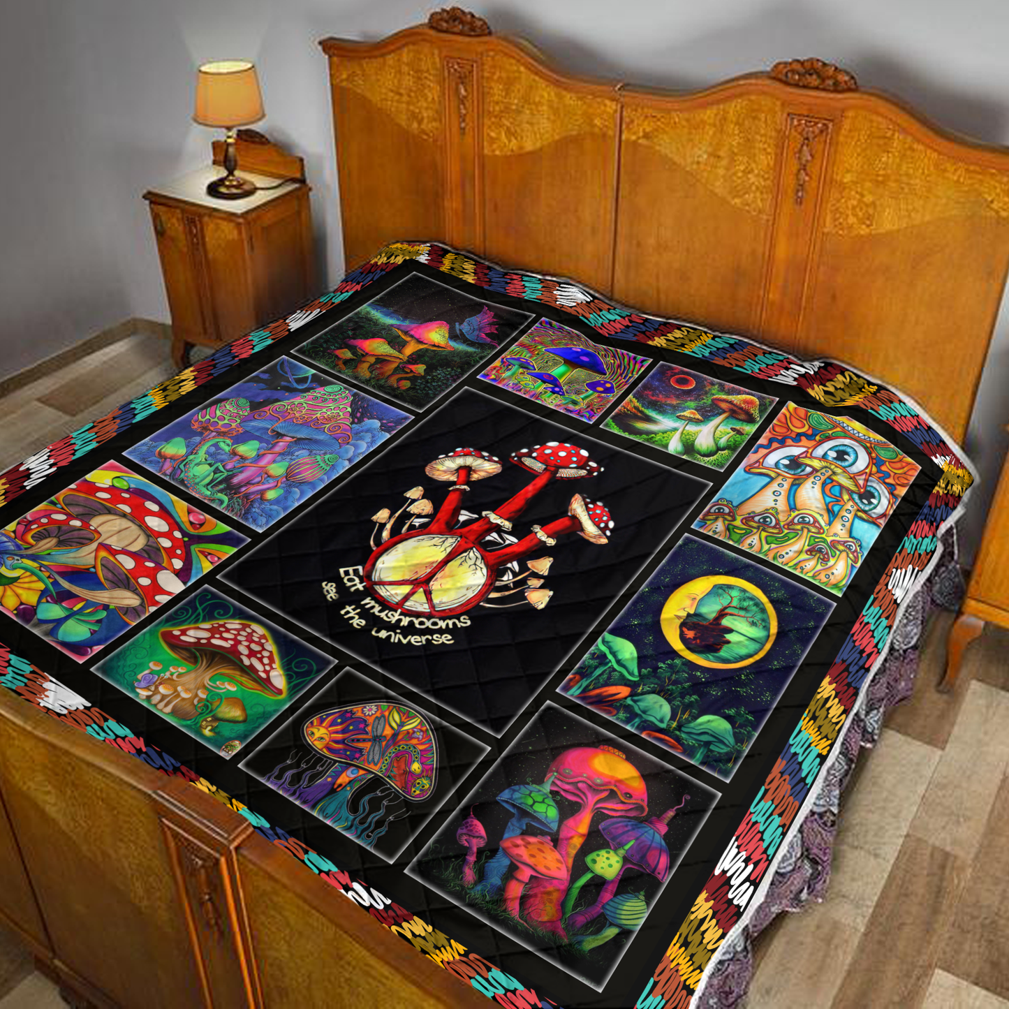 Mushroom 3D All Over Printed Quilt