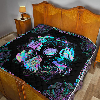 Mushroom 3D All Over Printed Quilt