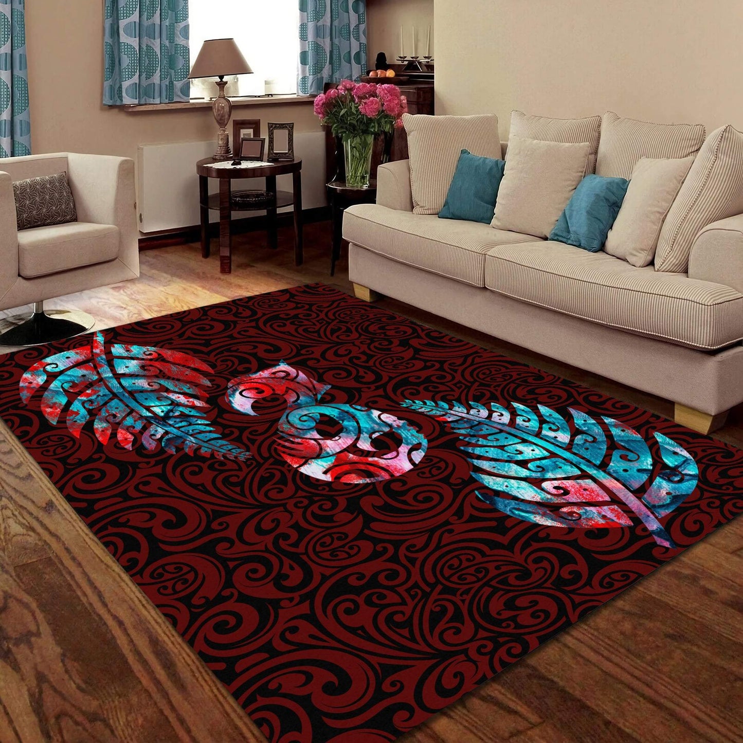 Aotearoa Maori Silver Fern Manaia Vibes Rug ML