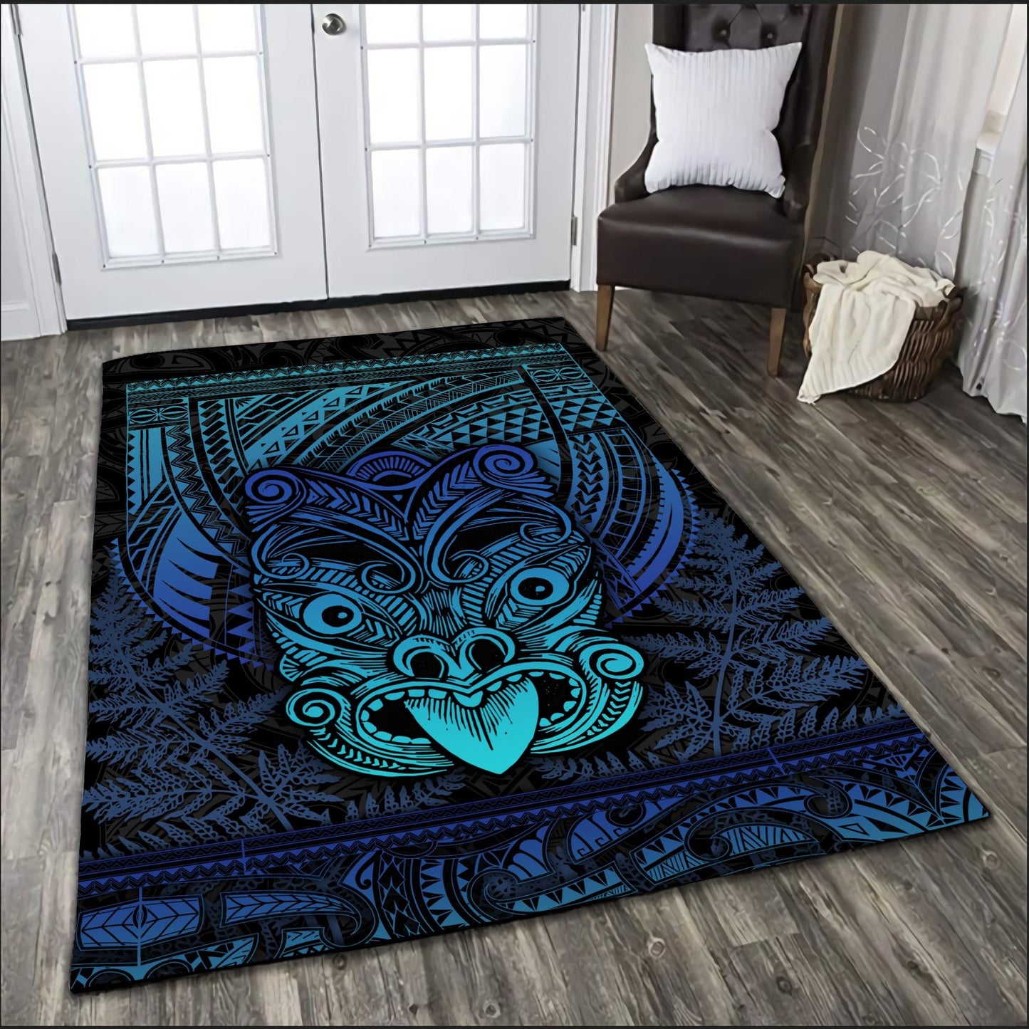 Maori Haka Dance Blue Rug TN TNA15072101