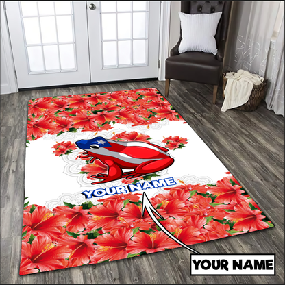Customize Name Maga Coqui Puerto Rico Rug