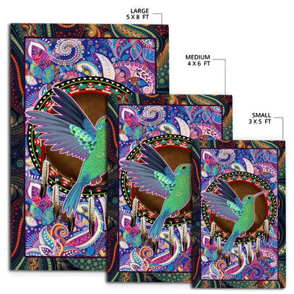 Colorful Hummingbird Rug