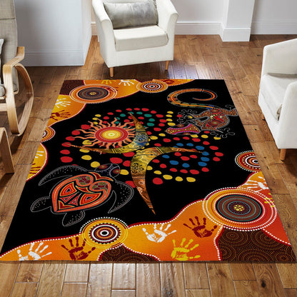 Aboriginal Naidoc Week 2021 Turtle Lizard 3D Design Rug