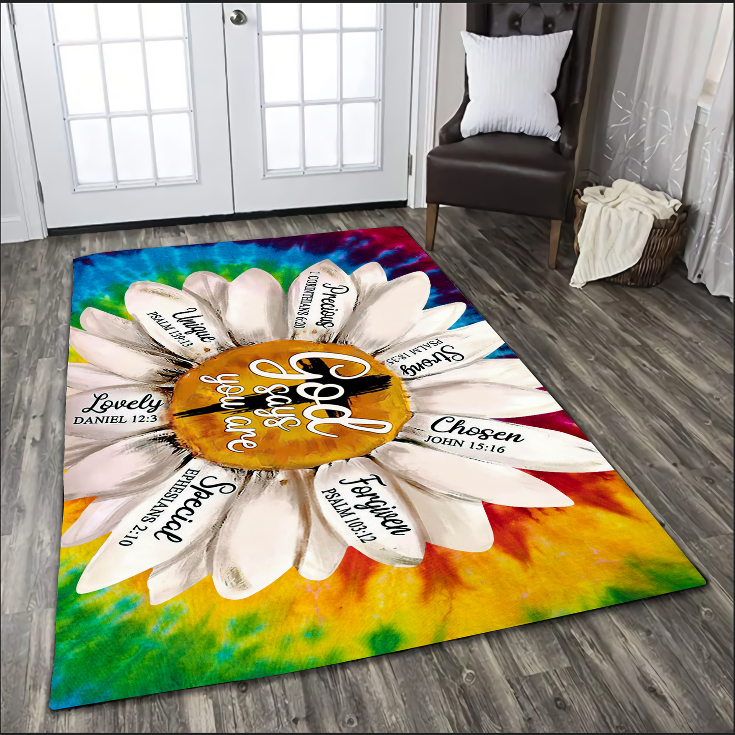 Jesus-Daisy God Say You Are 3D All Over Printed Rug