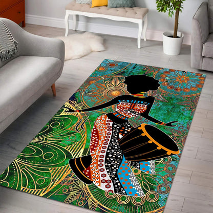 African Girl Plays Drum Rug TN HHT27042101.S1