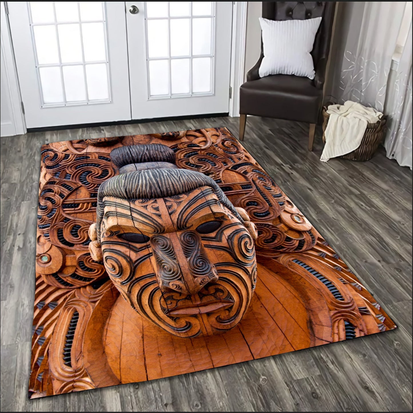 Carved Maori Wood Rug No 2 TNA17072102