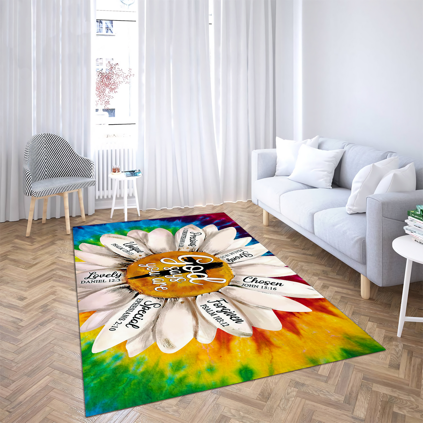 Jesus-Daisy God Say You Are 3D All Over Printed Rug