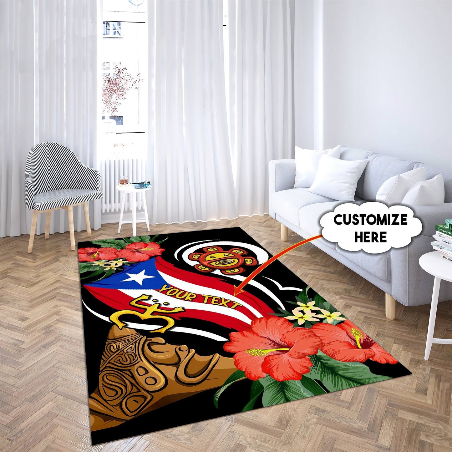 Customize Name Puerto Rico Rug AM16042107